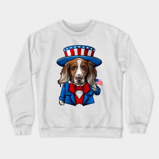 Fourth of July Brittany Spaniel Crewneck Sweatshirt